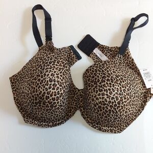 AUDEN 46DD Superstar Lightly Lined T-Shirt Bra Leopard Print